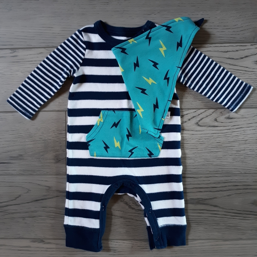 Baby Cat & Jack footless pajamas and bib